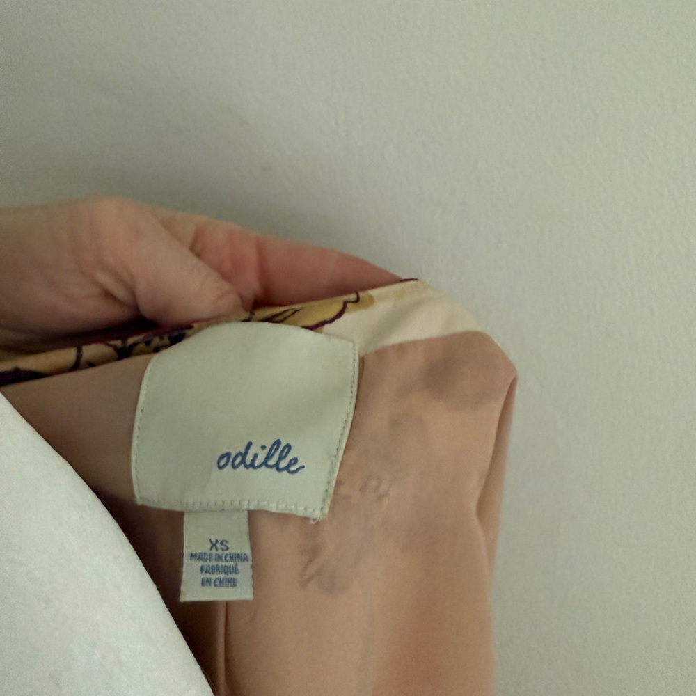 ODILLE x Anthropologie Silk Floral Kimono- Cream and Pink . Women’s Size Medium - Picture 8 of 10